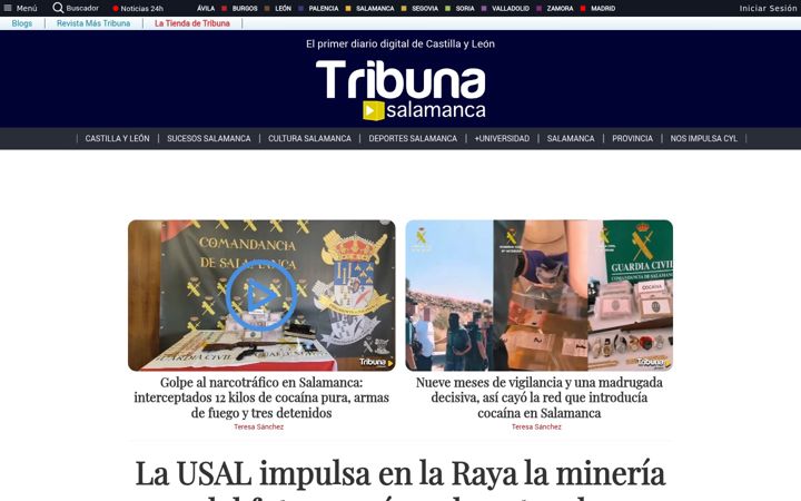 Screenshot of tribunasalamanca.com