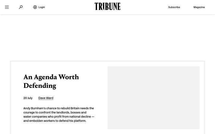 Screenshot of tribunemag.co.uk