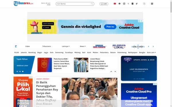 Screenshot of tribunnews.com