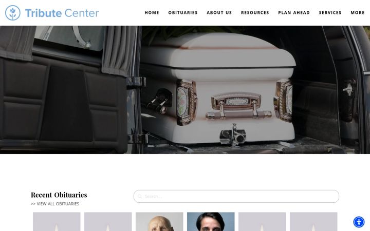 Ekrano kopija tributecenteronline.com