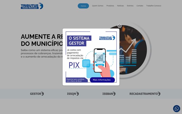 Screenshot of tributosmunicipais.com.br