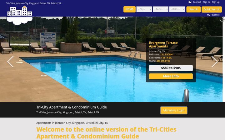 Screenshot of tricitiesapartmentguide.com