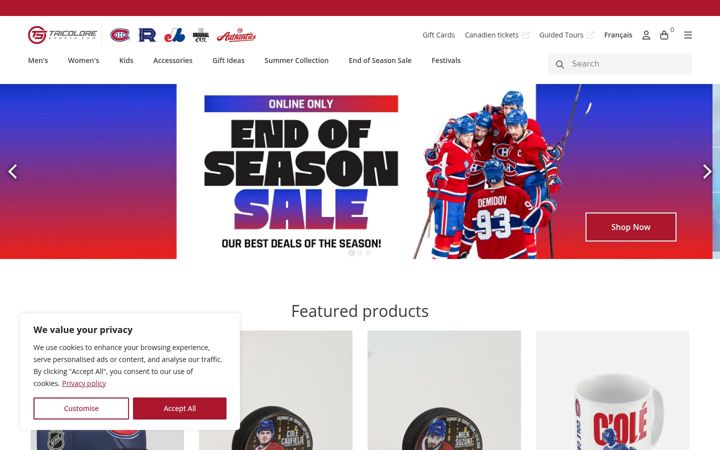 Screenshot of tricoloresports.com