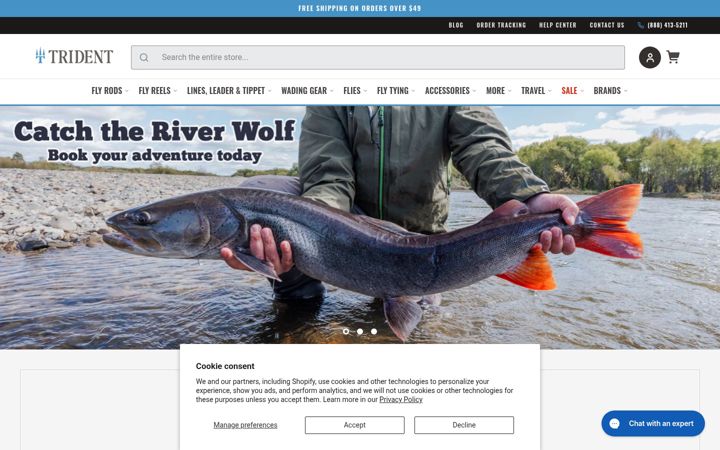 Screenshot ta' tridentflyfishing.com
