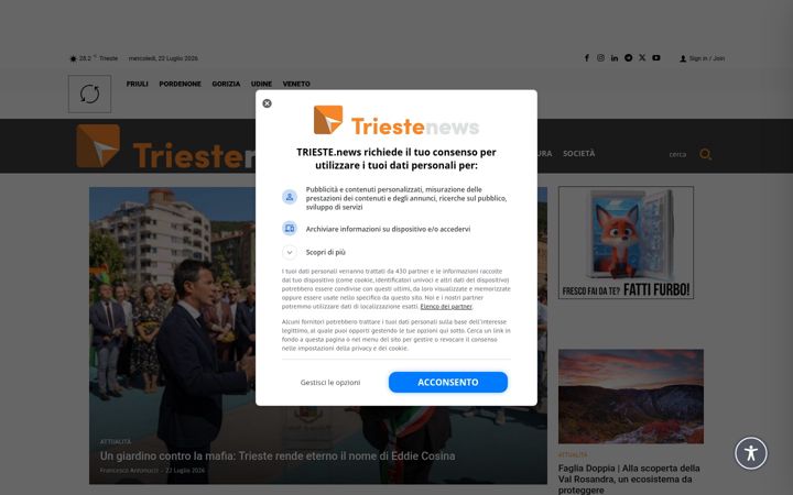 Screenshot of triesteallnews.it