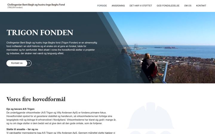 Screenshot von trigonfonden.dk