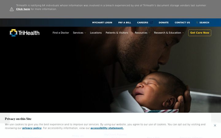 Capture d'écran de trihealth.com