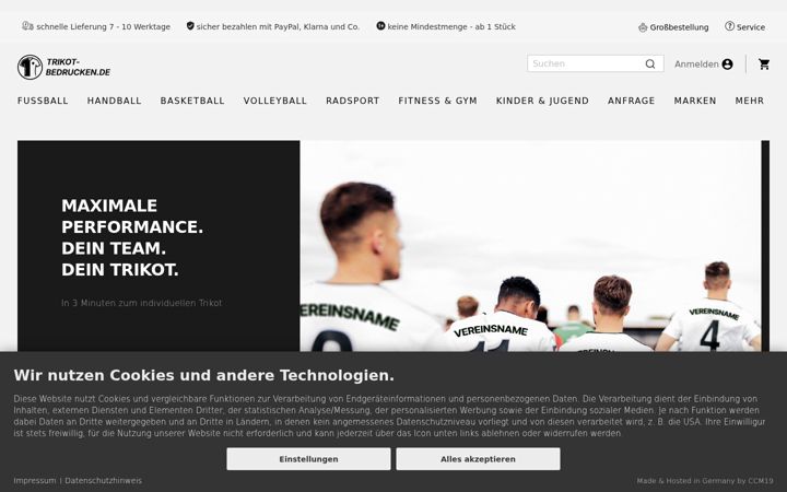 Skjermbilde av trikot-bedrucken.de