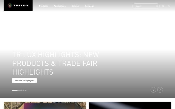 Screenshot of trilux.com