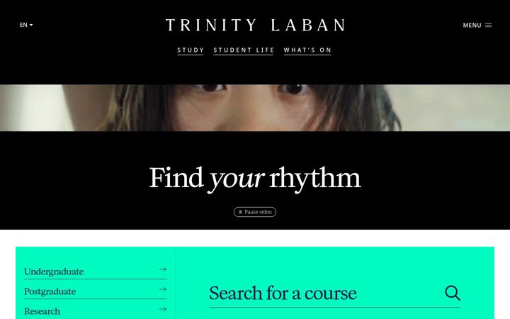 Captură de ecran a trinitylaban.ac.uk