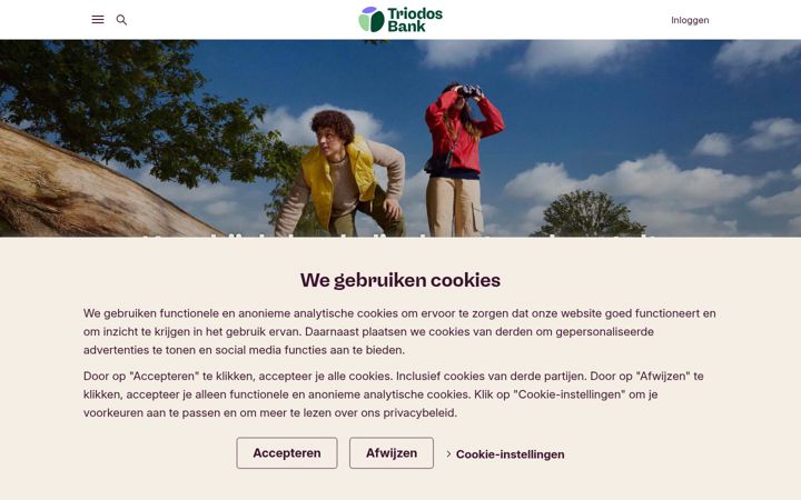 Screenshot of triodos.nl
