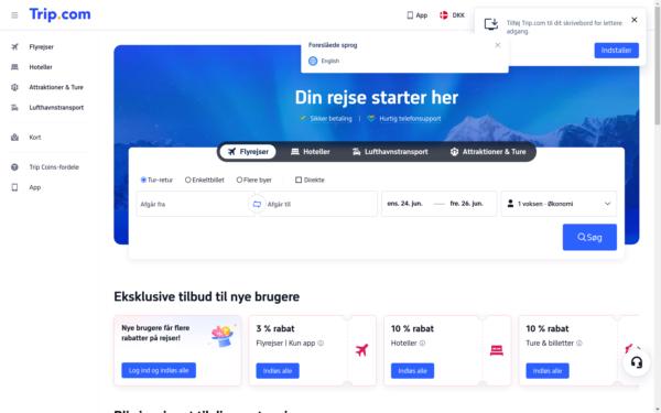 Screenshot of trip.com