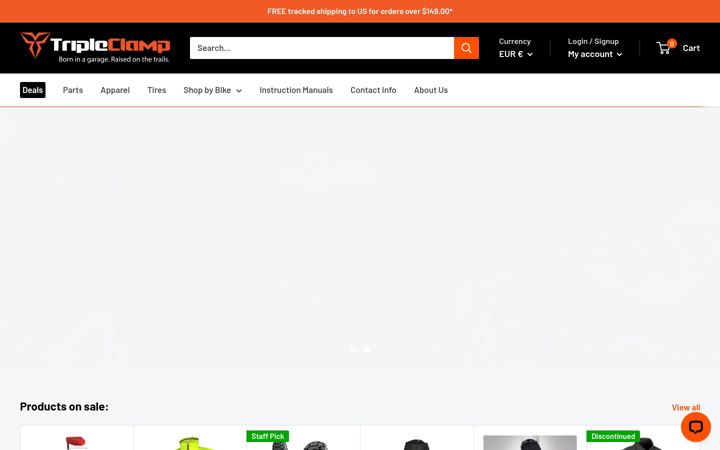 Screenshot of tripleclampmoto.com