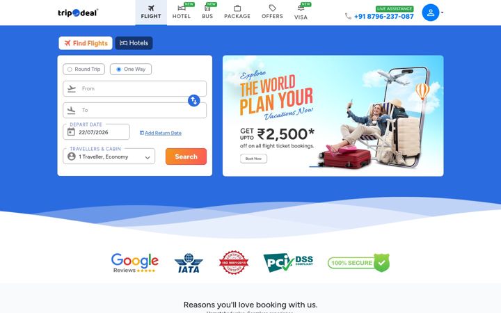 Screenshot of tripodeal.com