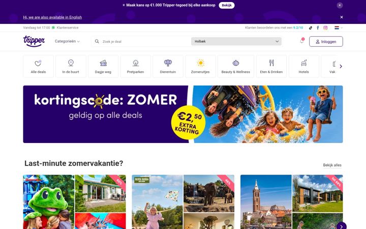 Screenshot of tripper.nl