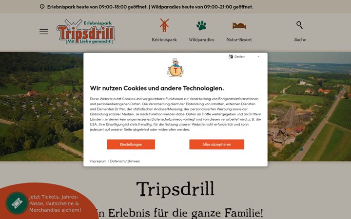 Screenshot of tripsdrill.de
