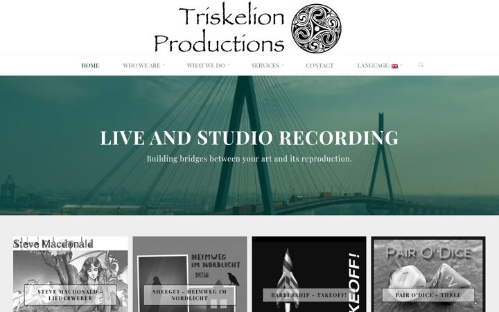 Ekrano kopija triskelionproductions.de