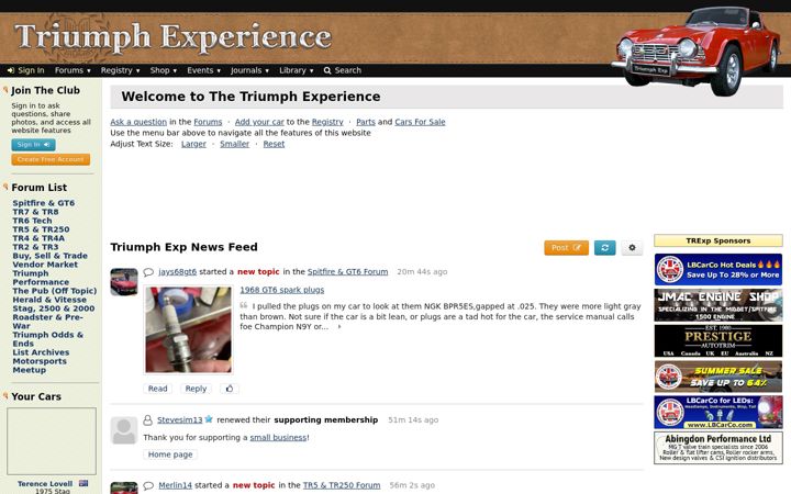 Screenshot of triumphexp.com