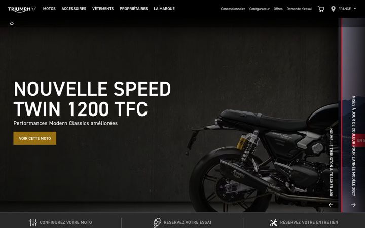 Screenshot of triumphmotorcycles.fr