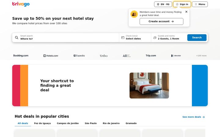 Zrzut ekranu trivago.com.br