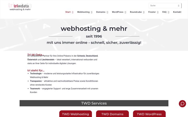 Screenshot of triwdata.ch