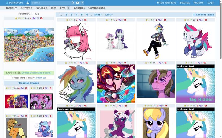 Screenshot of trixiebooru.org