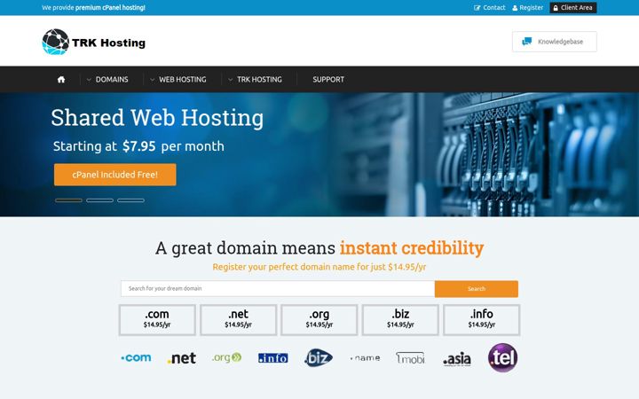 Screenshot von trkhosting.com