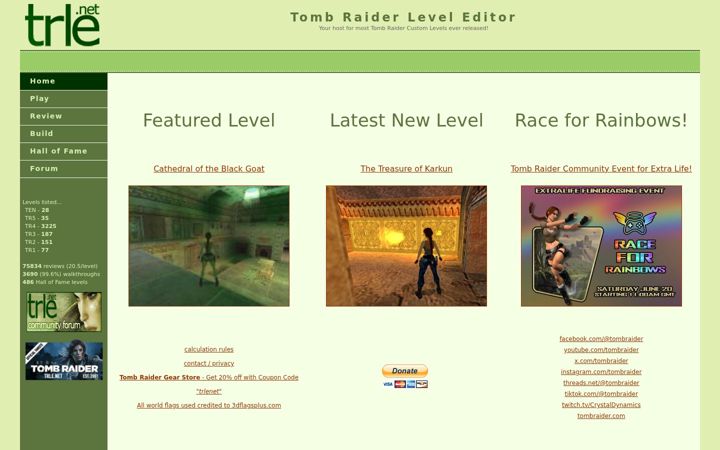 Screenshot of trle.net