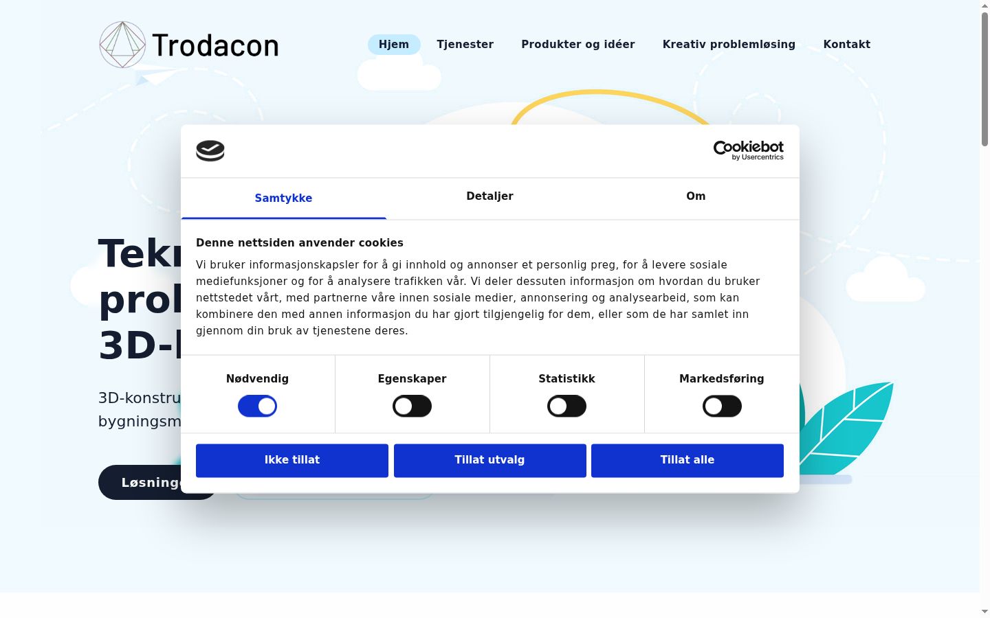 Screenshot of the consent banner shown before any interaction