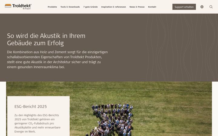 Screenshot of troldtekt.de