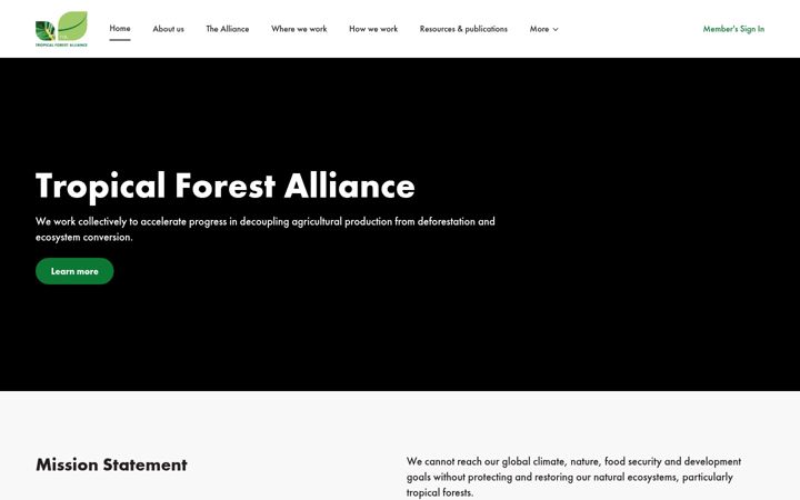 Screenshot of tropicalforestalliance.org