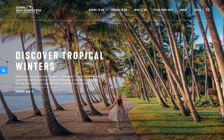 Screenshot stránky tropicalnorthqueensland.org.au