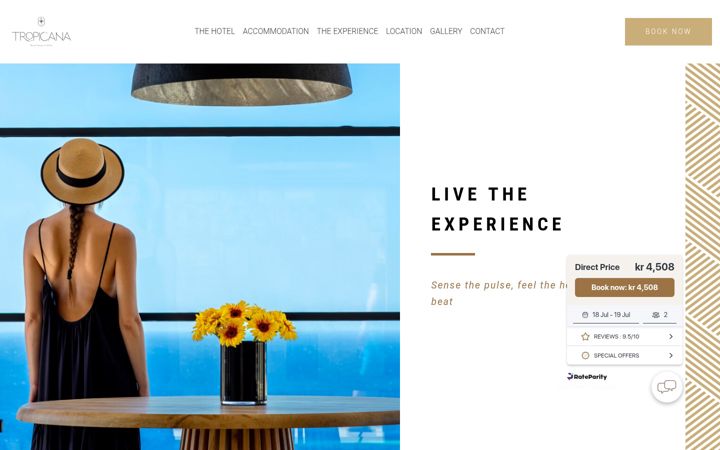 Ekrānuzņēmums no tropicanahotelmykonos.com