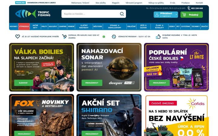 Zrzut ekranu tropicfishing.cz