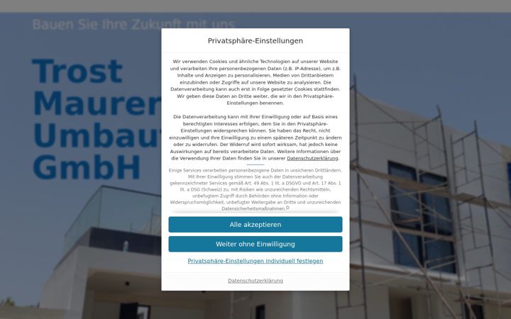 Screenshot of trost-maurerarbeiten.ch