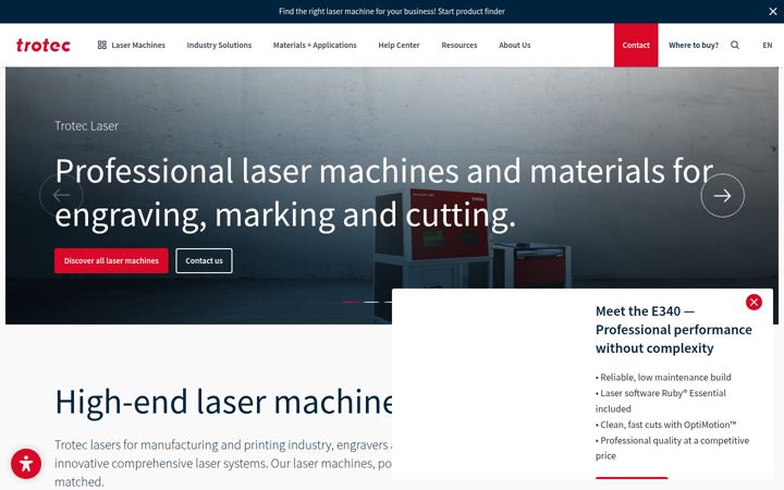 Screenshot of troteclaser.com