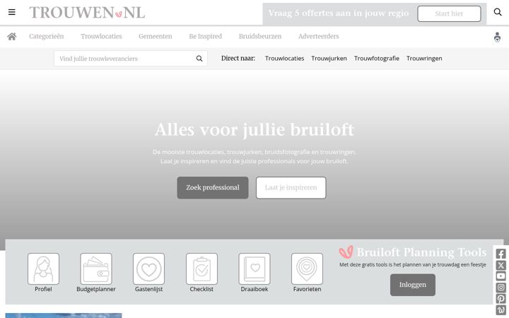 Screenshot of trouwen.nl