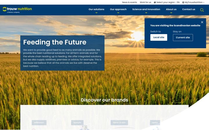 Screenshot of trouwnutrition-scandinavia.com
