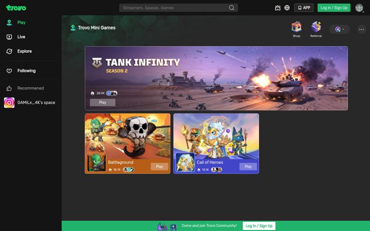 Screenshot van trovo.live