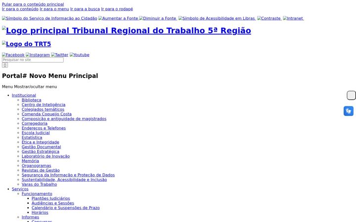 Screenshot of trt5.jus.br