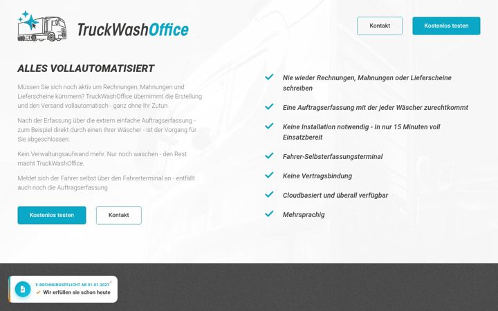 Snímek obrazovky truckcleaningsoftware.com