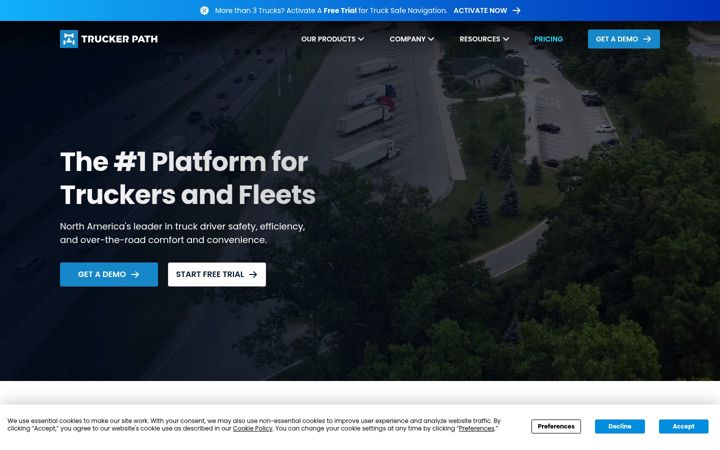 Ekrano kopija truckerpath.com