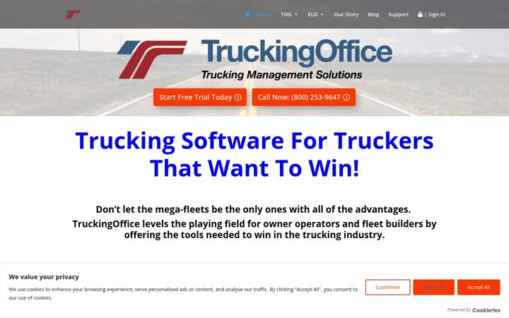 Screenshot of truckingoffice.com