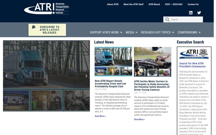 Screenshot of truckingresearch.org