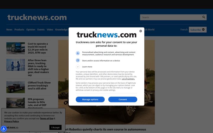 Screenshot of trucknews.com