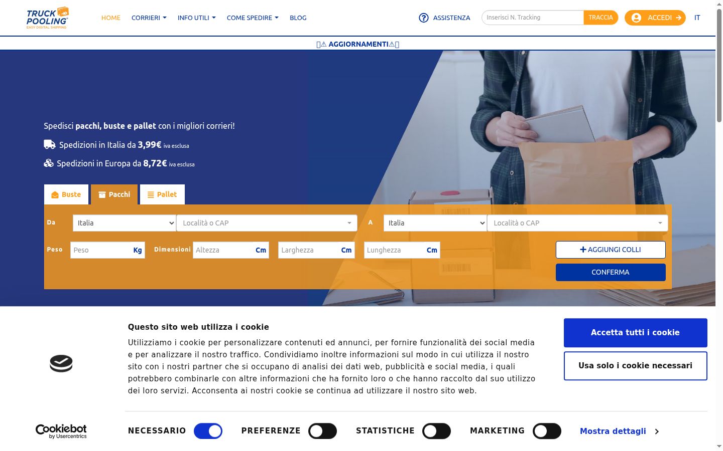 Screenshot of the consent banner shown before any interaction