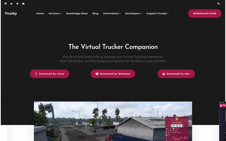 Screenshot of truckyapp.com