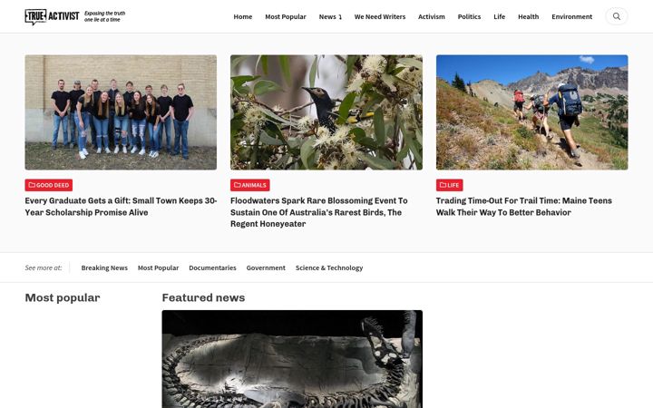 Screenshot of trueactivist.com