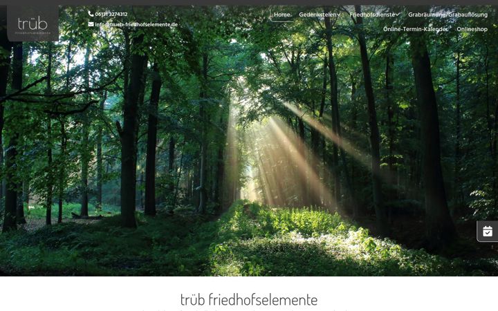 Snímek obrazovky trueb-friedhofselemente.de