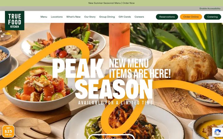 Screenshot of truefoodkitchen.com
